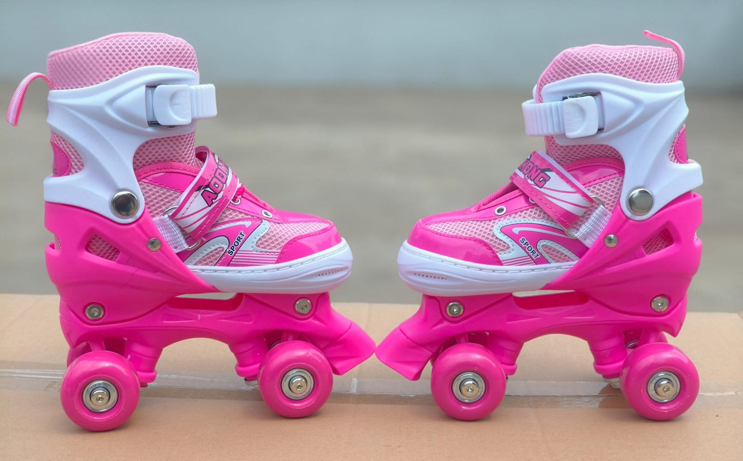 Pink Kids Skates Children Roller Skates Skating Shoes Sliding Adjustable Quad Sneakers 4 Wheels 2 Row Line Outdoor