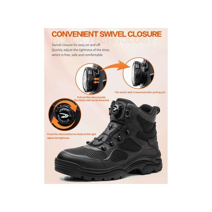 Quality Safety Shoes Steel Toe Work Boots Fabric High-Top