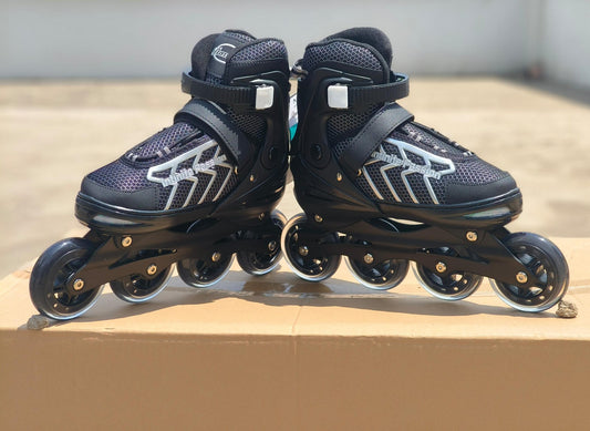 Adjustable Black Speed Roller Skates Shoes